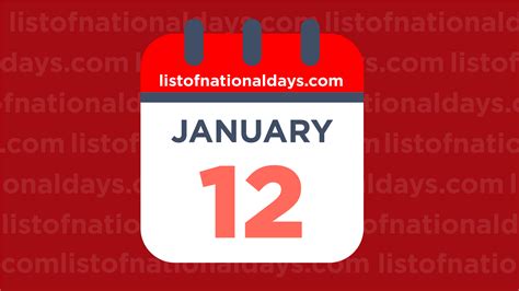 january 12th holiday|january 12 is national what day.